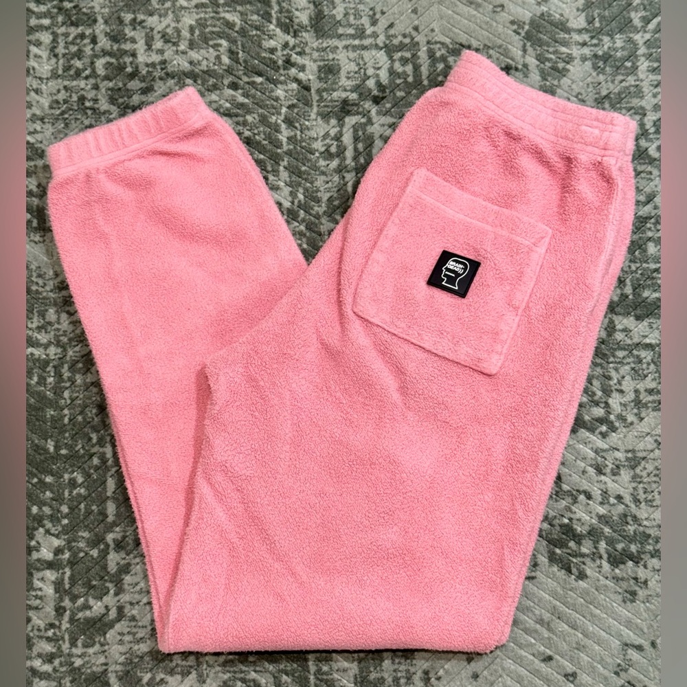 Brain Dead Reverse Fleece Sweatpants-Pink-Size Small